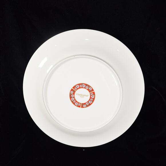 12" Chop Plate Round Platter Charlton Hall Christmas Dinnerware Kobe Poinsettia - Picture 5 of 8
